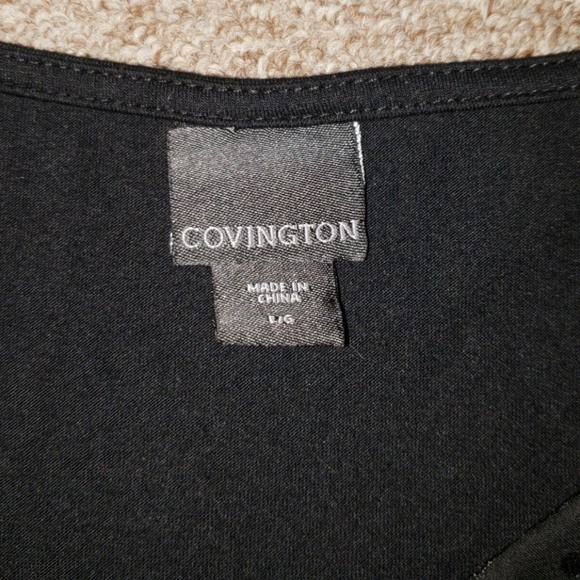 Covington Black on black polka dot blouse - Picture 2 of 5